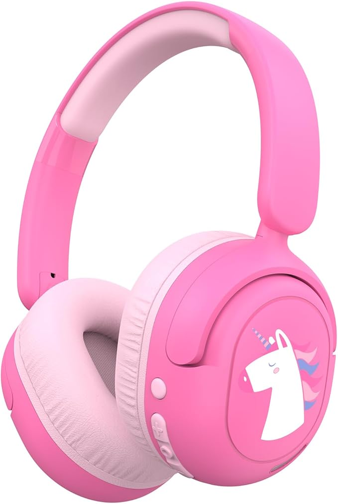 Kids Bluetooth Headphones, Wireless Kids Headphones with 75/85/94dB Volume Limited, Built-in Mic, Unicorn Over-Ear Foldable Childrens Girls Teens Headset for Pad/Tablet/School/Travel