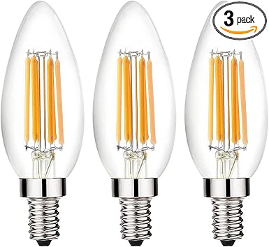 Beonllay 12 Volt LED Candelabra Bulbs E12 6W LED Bulb 60 Watt Equivalent