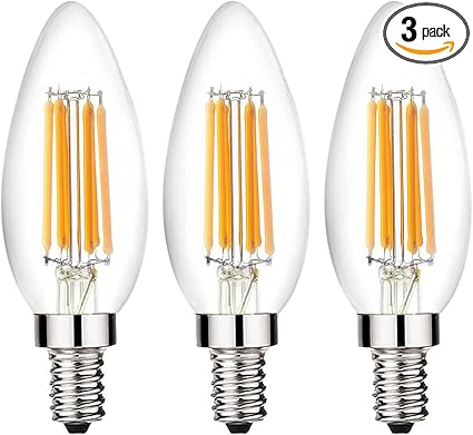 Beonllay 12 Volt LED Candelabra Bulbs E12 6W LED Bulb 60 Watt Equivalent