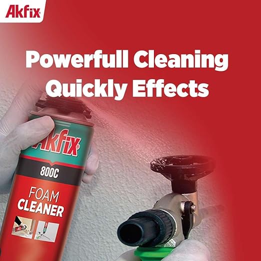 Akfix 800C Insulation Spray Foam Gun Cleaner - Great Sealant Remover, Dissolves Spray Polyurethane Foam | 1 Pack, 16.9 oz. | Foam Gun NOT Included
