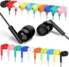 100 Pack Bulk Earbuds for Kids Classroom School Library,Individually Bagged,Wholesale Students Wired in Ear Earphones with 3.5 mm Jack for Computer Chromebook Laptop PC (HTC003,Mixed Colors) - Image 1