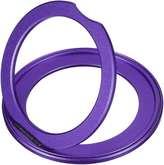 PATIKIL 2Pcs Phone Ring Holder, Metal 360 Rotation Magnetic Phone Grip Holder Stand with Adhesive Backing Smartphone Finger Grip Kickstand for Tablet Case Car Mount Accessory, Purple