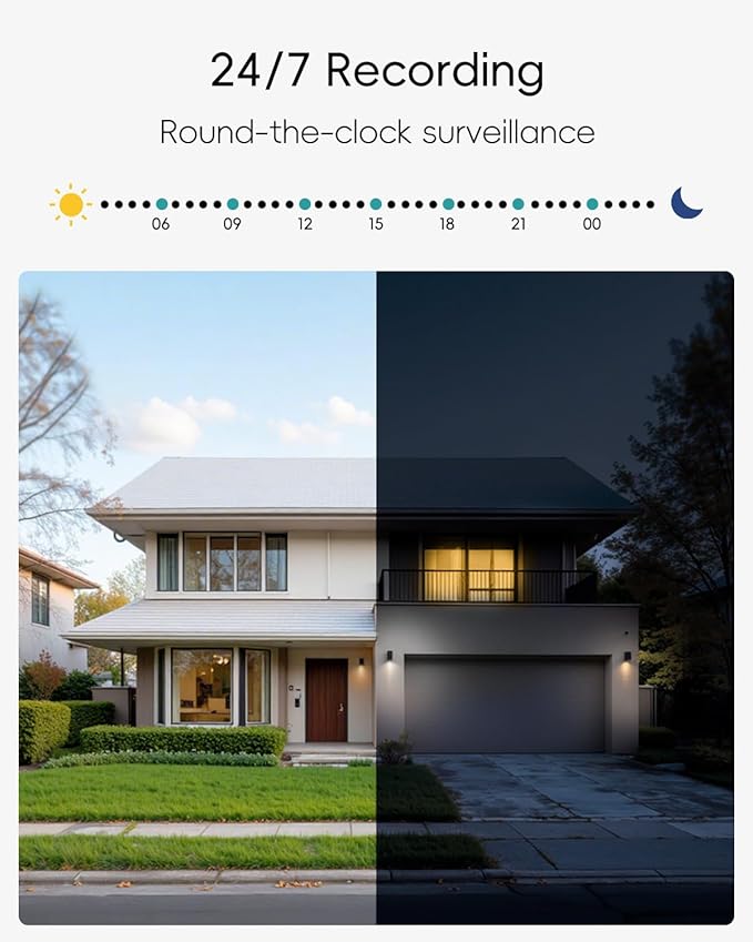 ZUMIMALL 2K Cameras for Home Security, 2.4G/5G WiFi Camera for 24/7 Recording | Motion & Noise Detection, Auto Tracking, Cloud & No-Monthly-Fee SD Storage | Works with Alexa Google - 2-Pack (Black)