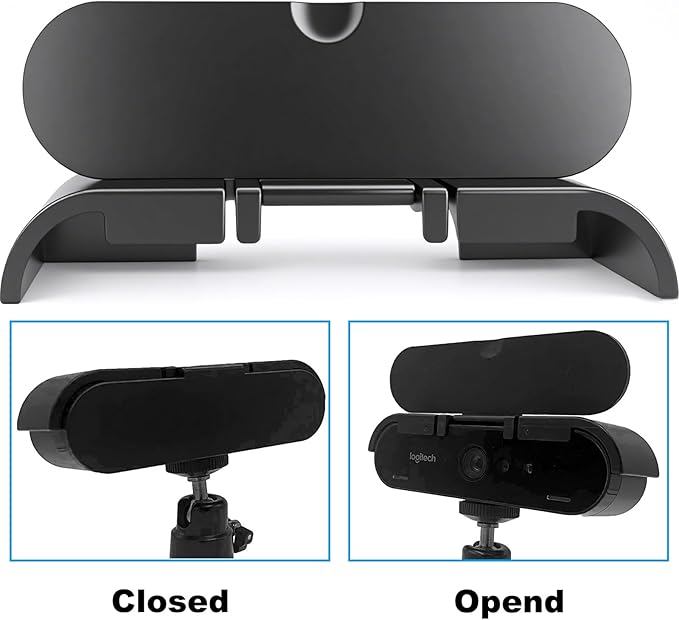 Webcam Privacy Cover for Logitech Brio 4K Webcam, Camera Cover to Protect Lens and Security (Black)