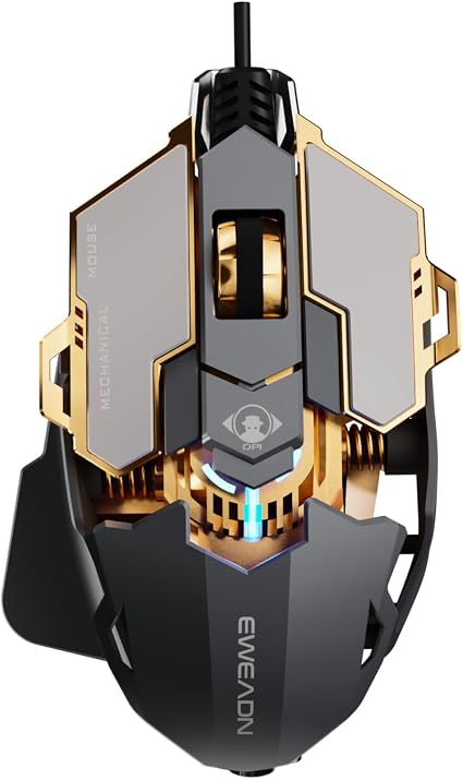 Wired Gaming Mouse with Programmable Buttons, 12800 DPI, RGB Backlit