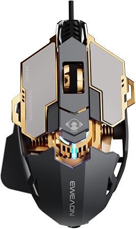 Wired Gaming Mouse with Programmable Buttons, 12800 DPI, RGB Backlit