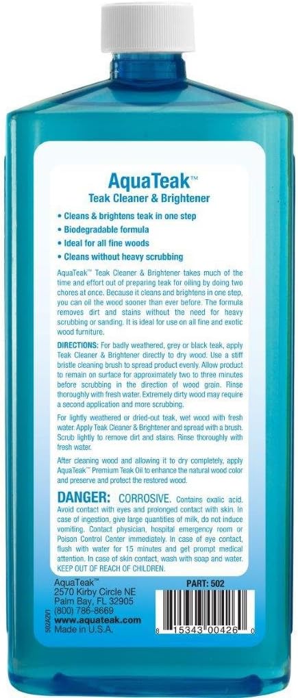 AquaTeak Care Kit: Premium Teak Oil & Teak Cleaner & Brightener