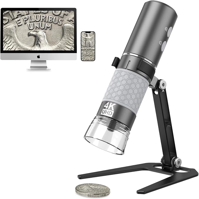 4K Digital Microscope for iPhone Android Phone and Windows Mac PC