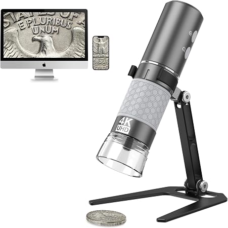 4K Digital Microscope for iPhone Android Phone and Windows Mac PC