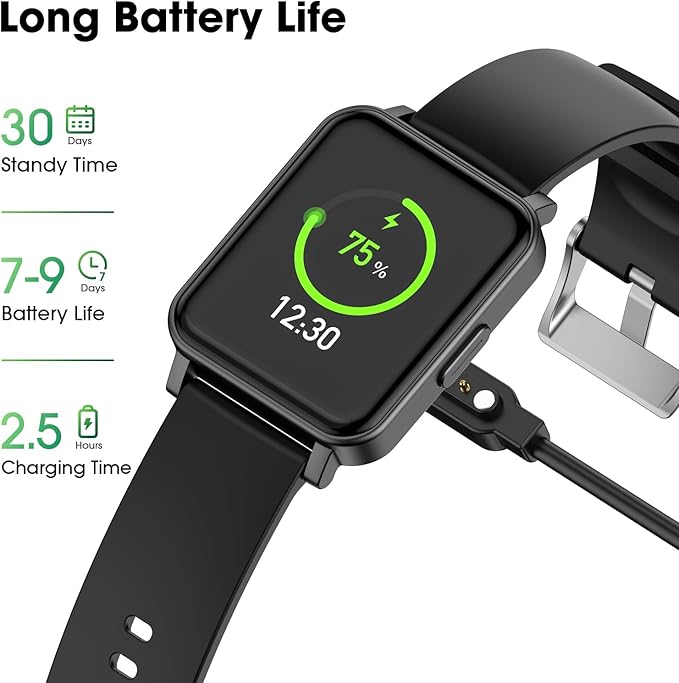 Fitness Tracker, Fitness Watch with Blood Oxygen, Heart Rate Monitor, Steps Calories Counter, Sleep Monitor, Pedometer IP68 Waterproof, Smart Watch for Android iPhones