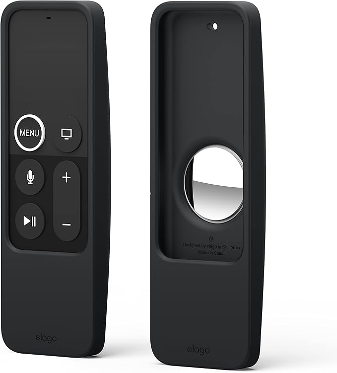 elago R5 Locator Case Compatible with Apple TV Siri Remote 1st Generation and Compatible with AirTag - Lanyard Included, Heavy Shock Absorption, Drop Protection, Full Access to All Functions [Black]