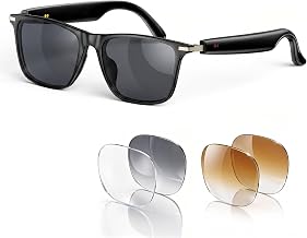 2026 AI Smart Glasses for Men & Women,AI Real-Time Translator,Music Playback & Hands-Free Calls,Intelligent Touch,IP67 Waterproof with Bluetooth Glasses (Sunglasses Lens+Photochromic Lens+Brown Lens) - Image 1