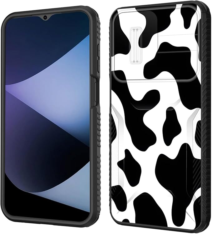 for Galaxy A26 5G Case Built in Slide Camera Lens Cover,Heavy Duty Shockproof Protection Dual Layer Case for Samsung Galaxy A26 5G 6.7" 2025,Cow Print