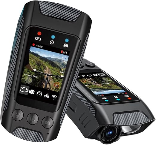 Sports Camera for Bikes Featuring 6 Direction Stabilization 2500mAh Battery and 2 Inch Display Perfect for Cycling Adventures Double Lens Bike Camera