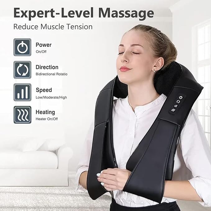 IUI Neck Massager for Pain Relief Deep Tissue, Back Massagers with Heat, Electric Kneading Massagers Pillow for Neck, Back, Shoulder, Legs, Waist, Body