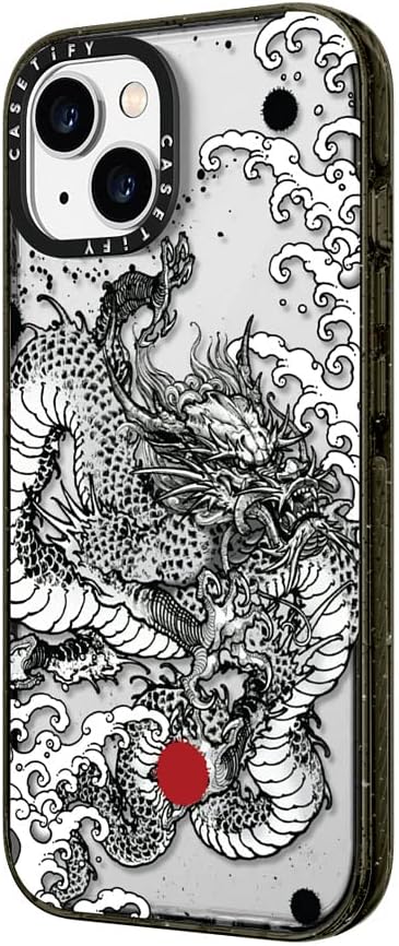 CASETiFY Impact iPhone 14 Case [4X Military Grade Drop Tested / 8.2ft Drop Protection] - Power Dragon by Gabe Shum - Glossy Black