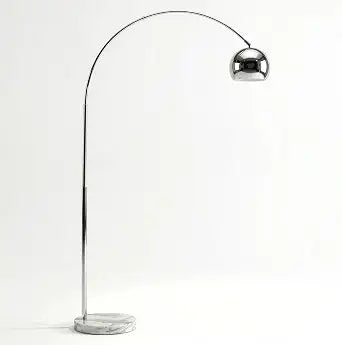 Brightech Olivia Floor Lamp - Chic Arc Lamp with Rounded Spolight Head and Marble Base for Living Room, Tall Standing Lamp with LED Light Bulb for Bedroom Reading, Boho Home Decor for Office - Chrome