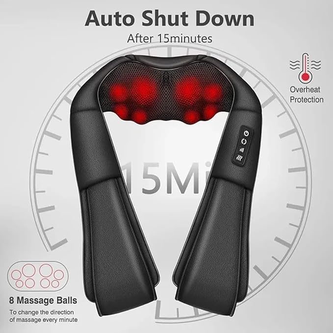 IUI Neck Massager for Pain Relief Deep Tissue, Back Massagers with Heat, Electric Kneading Massagers Pillow for Neck, Back, Shoulder, Legs, Waist, Body