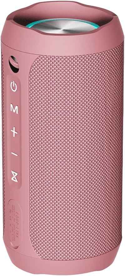 EDUPLINK Bluetooth Speaker IPX7 Waterproof Wireless Speakers with Bass 20H TWS Stereo Pairing Portable Outdoor Speakers for Beach Camping Travel Gifts for Women Mom Wife Mother Girls Sister Pink