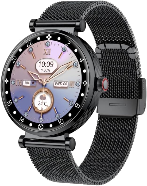 Smart Watch for Women, 1.19" AMOLED Display Fitness Tracker Bluetooth Make/Answer Call, Watches with 110+ Sports Modes/Heart Rate/SpO2/Sleep Monitor, Smartwatch IP68 Waterproof for Android iOS