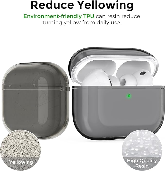 AhaStyle Clear Airpods Pro 3 Case Cover 2025 [Anti-Yellowing] Soft TPU Protective Skin for Apple AirPods Pro 3rd Generation Case with Cleaner Kit Support USB-C Charging Case and Wireless Charging