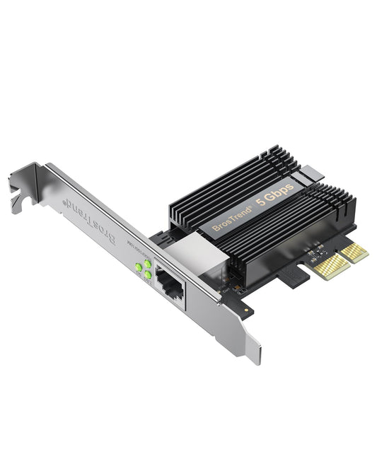 BrosTrend 5Gb PCIe Network Card for PC Windows 11/10, Windows Server 2022