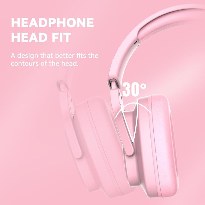 Gaming Headset for PC/PS4/PS5/Xbox One/Switch, Stereo Surround Sound Gaming Headphones with Noise Canceling Flexible Mic, Computer Headset with 3.5mm Jack & RGB Light (Pink)