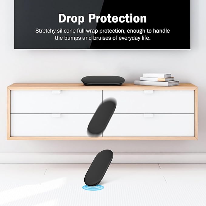Silicone Cover Case for Google TV Streamer 4K 2024 ，Protective Sleeve Set for Google TV Streamer 4K Host Box +Voice Remote,Anti-Slip Scratch Shock Protection (Black)