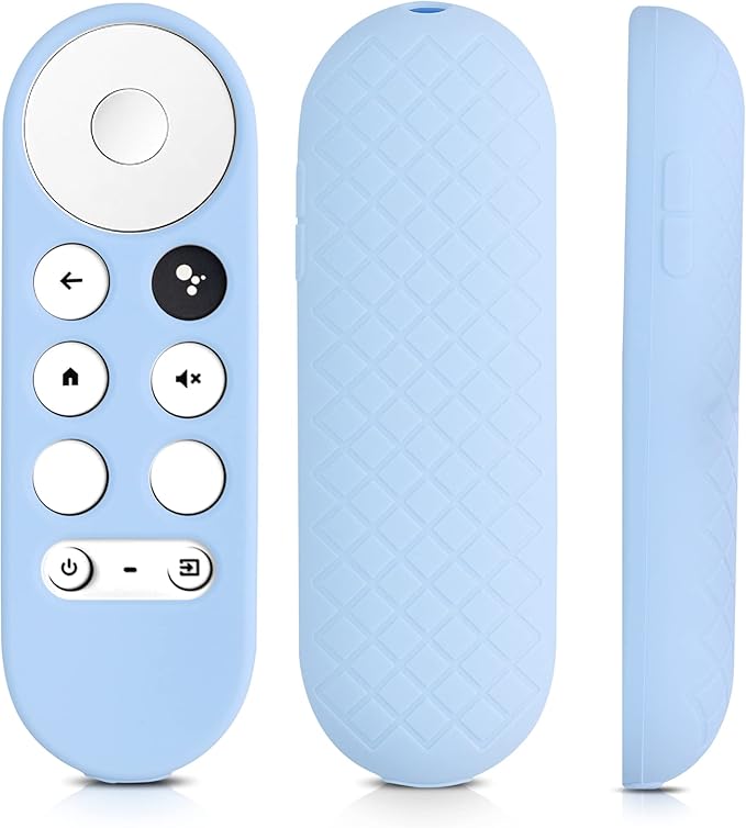 kwmobile Case Compatible with Google Chromecast 2020 4K / Chromecast 2022 HD Case - Soft Silicone Cover for Remote Control - Light Blue