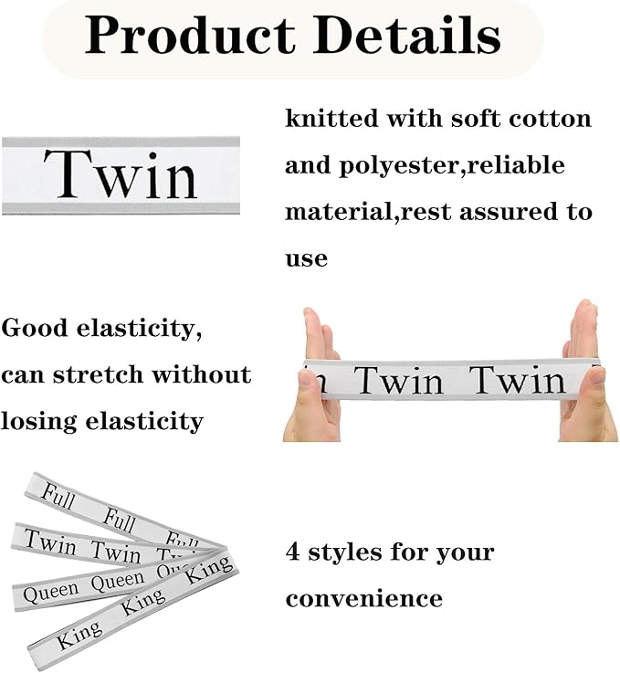 6 Pieces Bed Sheet Organizer Bands, Sheet Organizers and Storage Label Bands, Sheets Organizer for Closet, Sheet Label for Bedding, Sheet Keepers Linen Labels Bedding Bands (Grey, 6Pcs Twin)