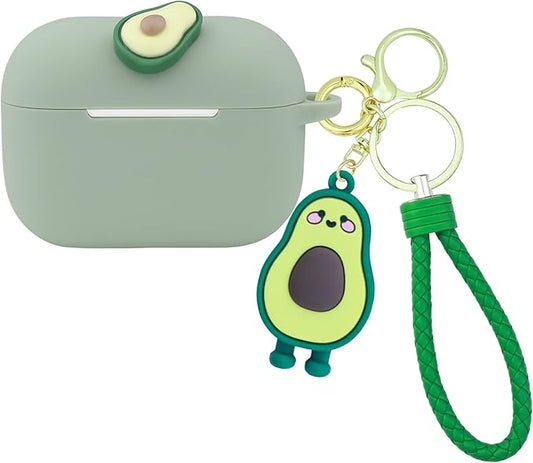 Wonhibo for Airpods Pro Case for Women Girls, Cute Kawaii Cover for Airpod Pro 2019 with Keychain (Avocado)