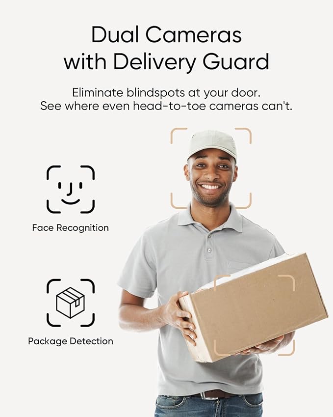 eufy Security Video Doorbell E340 (Battery Powered), Uninterrupted Use with Rechargeable Battery, Dual Cameras, 2K Full HD, No Monthly Fee