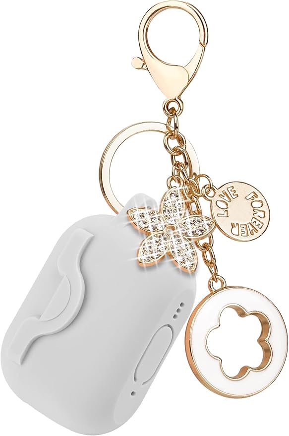 Secure Lock Case for Airpods Pro 2 Case with Cute Bling Keychain, Silicone Protective Case Cover for Airpods Pro 2nd Generation Case Women Girls - Grey