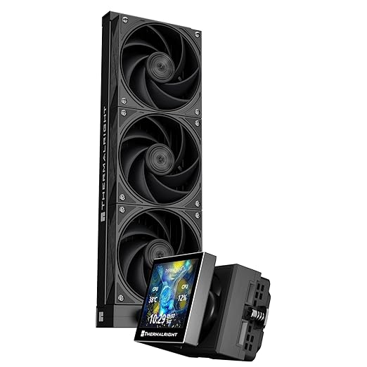 Thermalright Stream Vision 360 Black CPU Liquid Cooler, 3.5in Magnetic Embedded Fan LCD Screen, 640x480 Resolution,Freely Defined Display Screen,2400RPM Speed, Compatible with AM5,lga1851/1700/115x