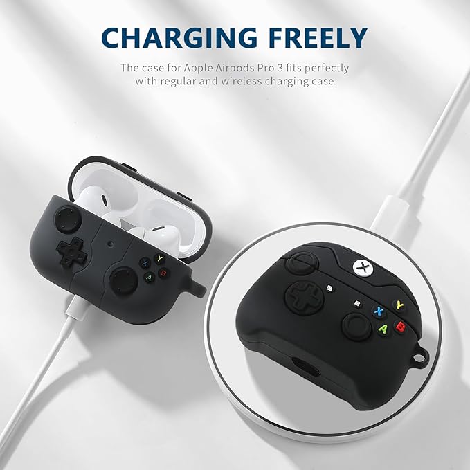 [2Pac] Compatible Airpods Pro 3 Case(2025),Cute Gamepad Design Cases Soft Silicone Protective Cases for Apple AirPods Pro 3rd Generation Case,Airpod Pro 3 Cover with Keychain for Men/Boy