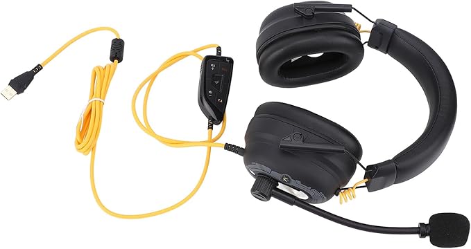 VBESTLIFE Wired USB Gaming Headset, Advanced 7.1 Surround Sound, AI Noise Reduction Microphone, Control Box, Lightweight Over Ear Wired Headphones for Gaming (Black)