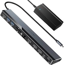 USB C Docking Station Dual Monitor 4K@60Hz, 12-in-1 Laptop Dock with 2*HDMI, 4*USB, Thunderbolt 3/4 Dock, SD/TF Slot, Ethernet, Audio, 96W Power Adapter, for HP, Lenovo, Dell, ASUS,Surface - Image 1