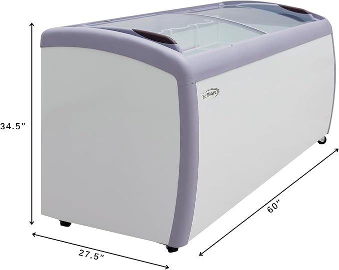 KoolMore MCF-16C Commercial Ice Cream Freezer Display Case, 16 Cu. Ft, White