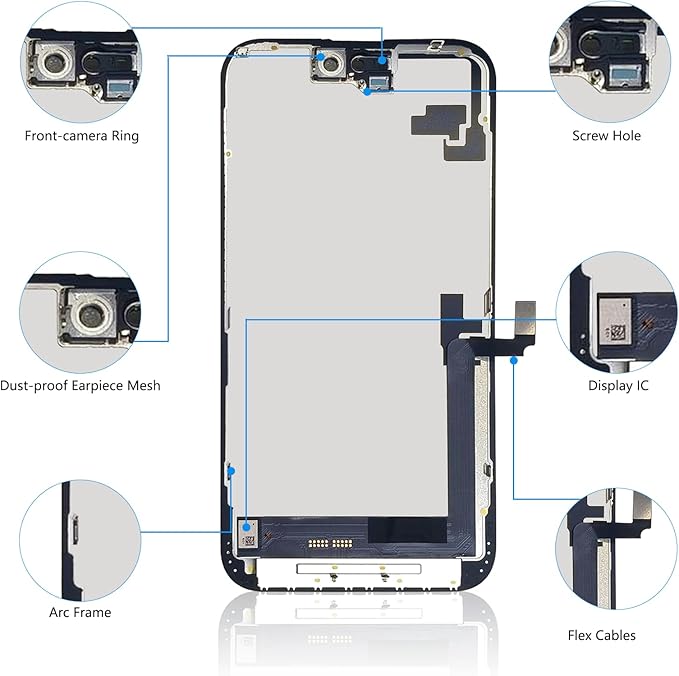 for iPhone 16 Plus Screen Replacement 6.7 inch, 3D Touch LCD Screen Display Digitizer Frame Assembly Repair Kit with Waterproof Seal+Repair Tools+Screen Protector for A3290, A3082, A3289, A3291