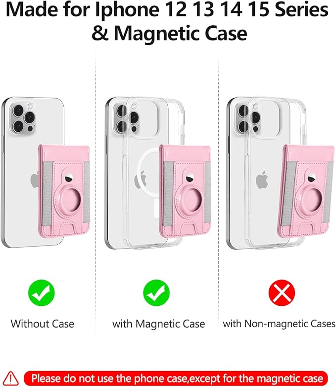 ExtreLife for Magsafe Wallet with Airtag Holder, Magnetic Wallet for iPhone 17/16/15/14/13/12 Series, 9-Card Holder, Open ID Window, Adjustable Stand, RFID Blocking, Pink