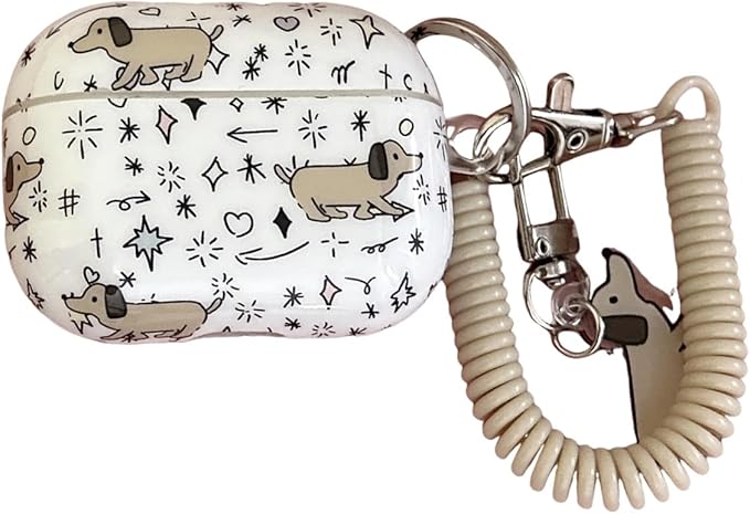 Headphones Case for Airpods Pro 3, Cute TPU Protective Cover Interesting Dachshund Pattern Styles Compatible with Airpods Pro 3rd Generation for Girls Women (B)