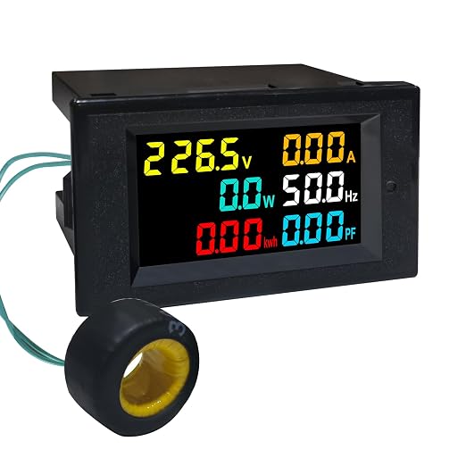 KETOTEK Digital Ammeter Voltage Meter AC 40-300V 100A Power Energy Panel Meter LCD Display Voltmeter Multimeter Volt Amp Watt Monitor with Current Transformer CT