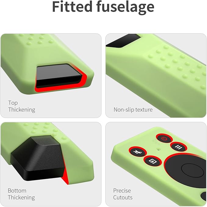 Silicone Cover for TCL RC813A Remote 2025 QM6K Series Remote Silicone Protective Skin Case Anti-Slip Cover with Lanyard(Luminous Green)
