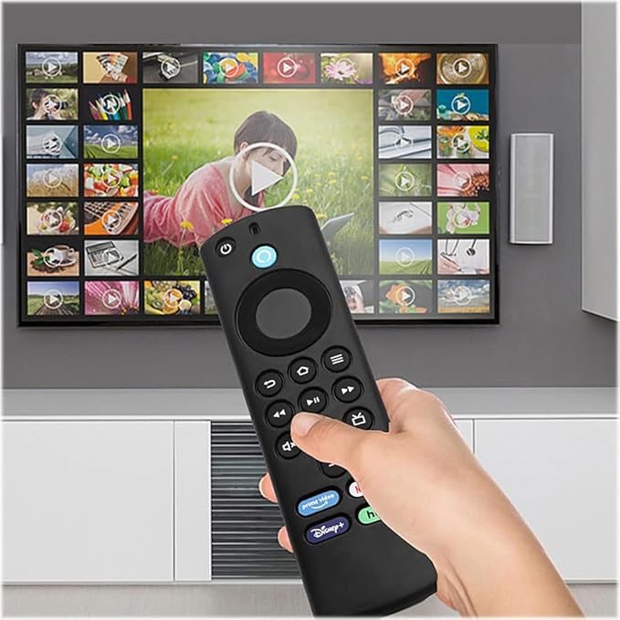 SaharaCase Remote Silicone Case Compatible with Amazon Fire TV Stick 4K and Compatible with Apple AirTag (3rd Generation) Lightweight Anti Slip Shockproof Silicone Cover (Black)