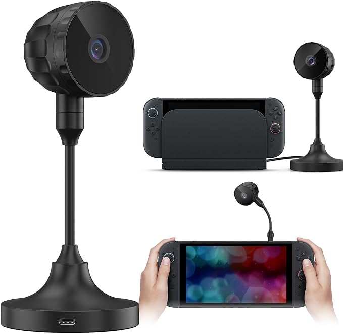 Switch 2 Camera,HD 1080P USB C Webcam Support Plug and Play,360° Flexible Angle Adjustment with Detachable USB C Cable and Privacy Sliding Lens Cover