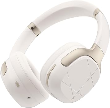 Active Noise Cancelling Headphones, Wireless Over-Ear Bluetooth, HiFi deep bass, Foldable Headphones, Transparent Mode, 50H Long ANC Playtime, Durable Headset for Traveling/Gym Use/Home (Off White)