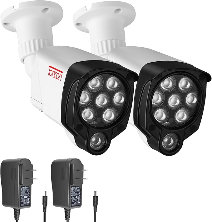 Tonton 2Pack LED IR Illuminator Wide Angle 8-LEDs 90 Degree 100Ft IR Infrared Flood Light, Compatible for CCTV Security Cameras,IP Camera,Bullet Camera,Dome Camera(White)