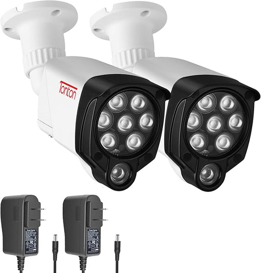 Tonton 2Pack LED IR Illuminator Wide Angle 8-LEDs 90 Degree 100Ft IR Infrared Flood Light, Compatible for CCTV Security Cameras,IP Camera,Bullet Camera,Dome Camera(White)