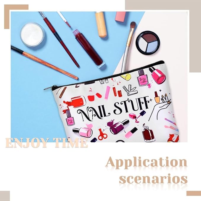Nail Tech Gifts for Women Men Nail Stuff Organizer Bag for Nails Techician Artist Lover Birthday Christmas Gifts for Women Men Manicure Tool Travel Organizer Bags Pouch Makeupbag