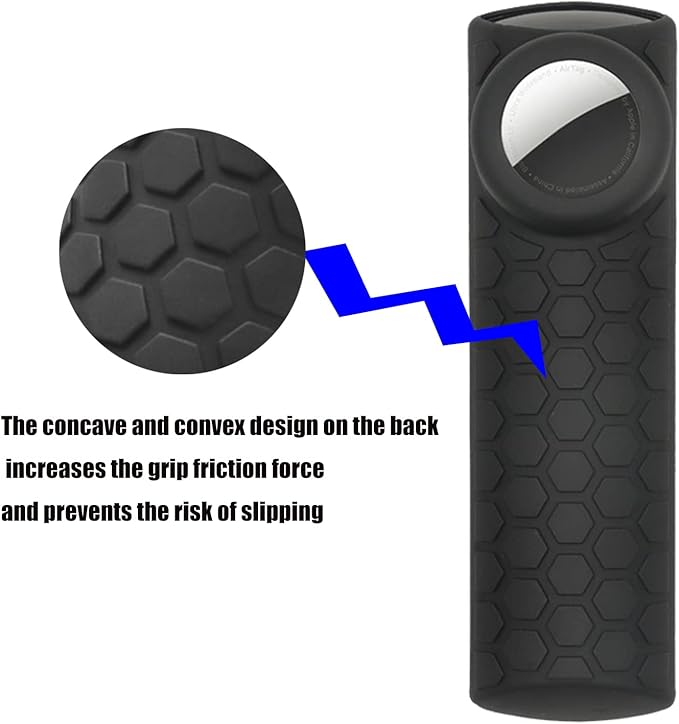 [2 Pack] Compatible for TV Stick 4k Max Airtags Case Cover,2 in 1 Silicone Protective Skin for TV Stick 3rd Gen 2021 with Hole for Airtags,for Tile Sticker,Black and Navy Blue